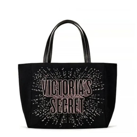 Victoria Secret Handbags - Victoria Secret Black Love Star Celestial Tote NEW W/ $58 Tags